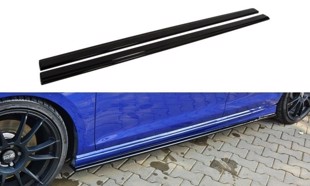 Maxton Side Skirts Diffusers V.1 VW Golf 7 R / R-Line - Gloss Black