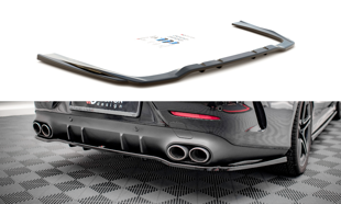 Maxton Central Rear Splitter (With Vertical Bars) Mercedes-Amg Cls 53 C257 - Gloss Black