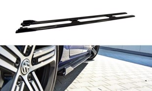 Maxton Side Skirts Diffusers V.1 VW Golf 7 R / R-Line Facelift - Gloss Black