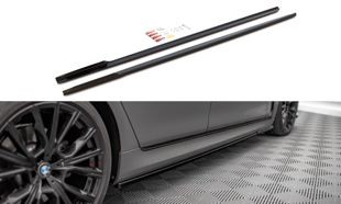 Maxton Side Skirts Diffusers BMW 7 M-Pack G11 Facelift - Gloss Black