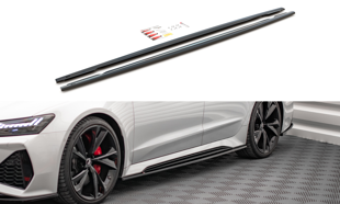 Maxton Side Skirts Diffusers V.2 Audi RS6 C8 / RS7 C8 - Gloss Black