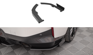 Maxton Street Pro Rear Side Splitters + Flaps BMW 2 Coupe M-Pack G42 - Black-Red + Gloss Flaps