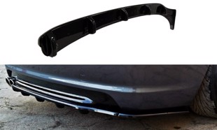 Maxton Central Rear Splitter BMW 3 E46 Mpack Coupe (With Vertical Bars) - Gloss Black