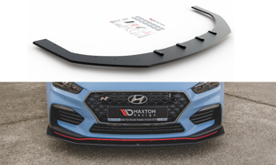 Maxton Racing Durability Front Splitter Hyundai I30 N Mk3 Hatchback / Fastback - Black-Red