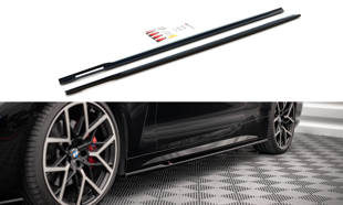 Maxton Side Skirts Diffusers V.1 BMW 4 M-Pack G22 - Gloss Black