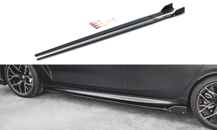 Maxton Side Skirts Diffusers + Flaps V.1 BMW M8 Gran Coupe F93 / 8 Gran Coupe M-Pack G16 - Gloss Black