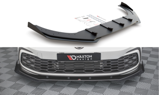 Maxton Racing Durability Front Splitter + Flaps Volkswagen Golf 8 Gti - Black-Red + Gloss Flaps