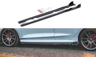 Maxton Side Skirts Diffusers + Flaps V.2 Ford Fiesta St / St-Line - Gloss Black