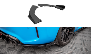 Maxton Street Pro Rear Side Splitters + Flaps BMW M2 F87 - Black-Red + Gloss Flaps