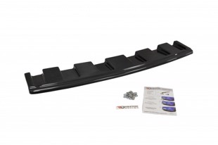 Maxton Central Rear Splitter Audi S6 C7 Avant (Without Vertical Bars) - Gloss Black