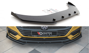 Maxton Racing Durability Front Splitter + Flaps Volkswagen Arteon R-Line - Black + Gloss Flaps    
