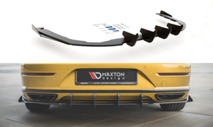 Maxton Racing Durability Rear Valance + Flaps Volkswagen Arteon R-Line - Black + Gloss Flaps    