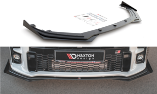 Maxton Racing Durability Front Splitter + Flaps Toyota Gr Yaris Mk4 - Black + Gloss Flaps    