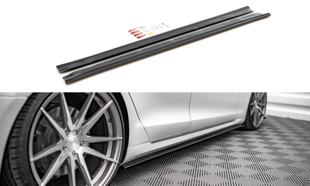Maxton Side Skirts Diffusers Tesla Model S Facelift - Gloss Black
