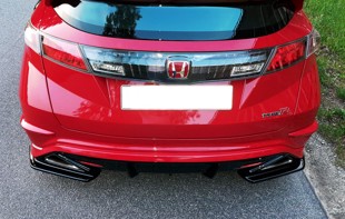 Maxton Rear Side Splitters Honda Civic VIii Type-R Gp - Gloss Black