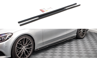 Maxton Side Skirts Diffusers Mercedes-Benz C W205 - Gloss Black