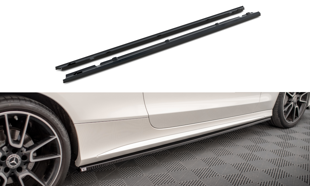 Maxton Side Skirts Diffusers Mercedes-Benz C Coupe Amg-Line C205 Facelift - Gloss Black