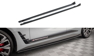Maxton Side Skirts Diffusers V.2 BMW 4 Gran Coupe M-Pack G26 - Gloss Black