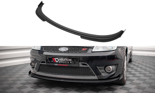 Maxton Street Pro Front Splitter V.1 + Flaps Ford Fiesta St Mk6 - Black-Red + Gloss Flaps
