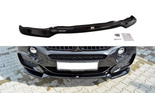 Maxton Front Splitter V.1 For BMW X6 F16 Mpack - Gloss Black