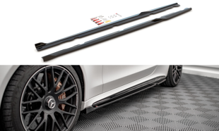 Maxton Side Skirts Diffusers V.2 Mercedes-Amg C 63Amg Coupe C205 Facelift - Gloss Black