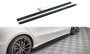 Maxton Side Skirts Diffusers V.2  Mercedes A35 Amg / Amg-Line W177  - Gloss Black