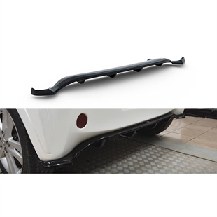 Maxton Central Rear Splitter (With Vertical Bars) Toyota IQ - Gloss Black