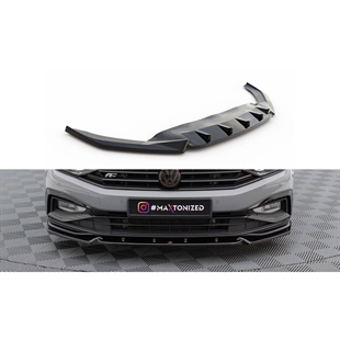 Maxton Front Splitter V.1 Volkswagen Passat R-Line B8 Facelift - Gloss Black