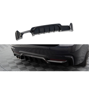 Maxton Rear Valance BMW 4 Coupe / Gran Coupe M-Pack F32 / F36 (Version With Exhaust On One Side) - Gloss Black