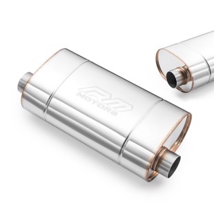 RM Motors Universal E007 elliptical silencer Can length - 500 mm, Embossing - No, Inlet diameter - 70 mm
