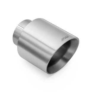 RM Motors satin stainless steel cut end KSCS/DS Inlet diameter - 76 mm, Tip diameter - 89 mm, Including the clamp - No