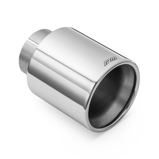 RM Motors polished stainless steel straight tip KPZP/DK Inlet diameter - 50 mm, Tip diameter - 101 mm, Including the clamp - No