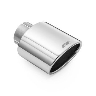 RM Motors polished stainless steel beveled oval tip Inlet diameter - 51 mm, Including the clamp - Yes