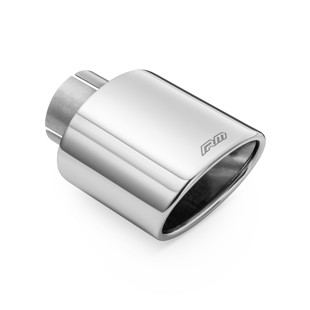 RM Motors polished stainless steel beveled oval tip Inlet diameter - 63,5 mm, Including the clamp - Yes