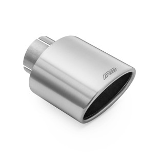 RM Motors oval beveled tip in satin stainless steel Inlet diameter - 63,5 mm, Including the clamp - Yes